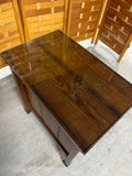End Table/Cabinet with Protective Glass and Tea Table Pull Out Shelf