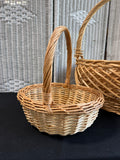 XL Wicker Woven Round Hand Basket with Small Hand Basket