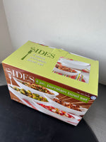 Over and Back Sides 4-Piece White Porcelain Bowls in Box
