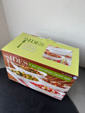 Over and Back Sides 4-Piece White Porcelain Bowls in Box