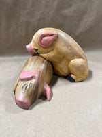 Wooden Sleeping Pigs — 2 Pieces