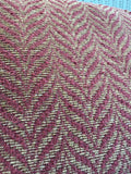 Pair of Red & Beige Herringbone Feather Throw Pillows