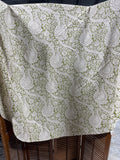 Green And Beige Williams Sonoma Round Table Cloth