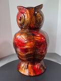 Pier 1 Imports Red & Gold Foil Large Ceramic Owl