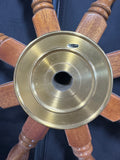 XL Vintage Wooden & Brass Ship’s Wheel