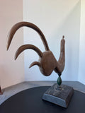Signed Folk Style Rustic Wooden Bird Sculpture AS IS (READ DESCRIPTION CAREFULLY)