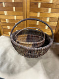 Rustic Woven Baskets with Handles, Set of 2, (K)