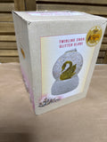 Twirling Swan Glitter Globe With Box WORKS