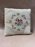(A) Small Floral Needlepoint Pillow