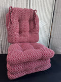 4-Piece Cynthia Rowley Red & White Patterned Chair Pads