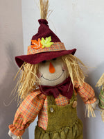 Burlap & Felt Plush Standing Scarecrow Couple