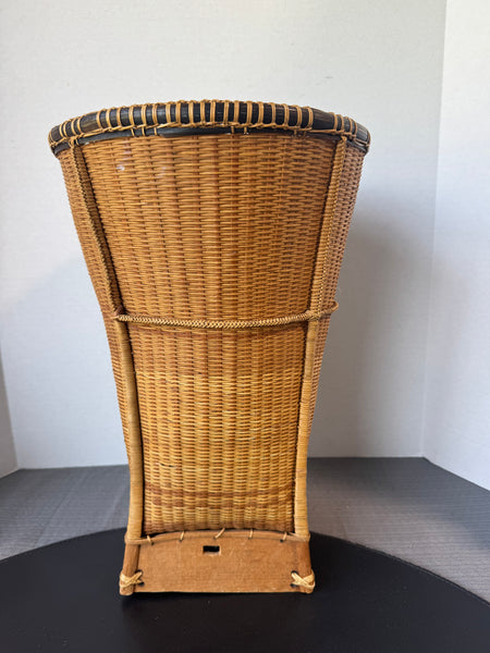 Asian Style Woven Waste Basket