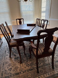 Dining Set: Table, 2 Leafs, Table Pads, and (6) Chairs ***HEAVY ITEM***READ DETAILS ON PICK UP POLICY***