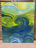 Swirling Shapes Original Painting on Canvas by Ginger Olansen; Signed
