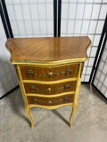 Antique French Provincial Painted Bedside Chest with (3) Drawers