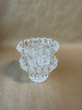 Clear Cut Glass Candle Holders - Pair