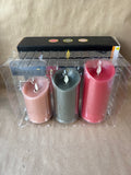 Luminara Trio Of Colored Candles - Appears Unused (C)