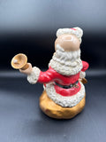 Ceramic Christmas Santa Claus With Bell Music Box WORKS
