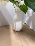 White Ceramic Dansk Vase With Faux Flowers