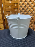 White Metal Beverage Tub with Handle