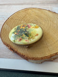 Wildflowers Porcelain Transferware Vintage Oval Brooch