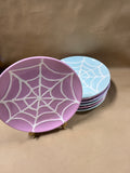 Pastel Colored Spider Web Plates - 7 Pieces