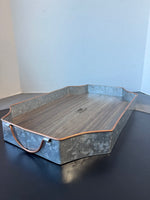 Mapleview Farmhouse Galvanized Tin & Wood Tray