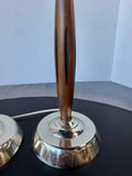 Pair of Vintage Lightweight MCM Teak Wood Sculptural Lamps (WORKS)