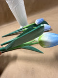 White Vase With Blue Wooden Tulips