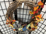 28” Stuffed Scarecrow Autumn Wreath