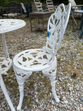 A-Cast Metal White Garden/Patio Bistro Set, Three Pieces