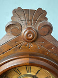 Wm. L. Gilbert Clock Co. Calla Vintage Wooden Mantel Clock with Key