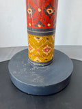 Bohemian Hand Painted XL Vintage Wooden Candle Holder (A)