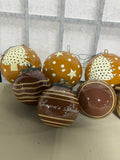 Brown & Yellow Tone Ornament Lot, 12 pc