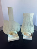 Pair of Villeroy & Boch Punched Metal Candle Luminaries (B)
