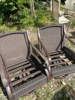 Pair of Patio Swivel Chairs with Cushions ***READ DESCRIPTION/SEE PHOTOS***AS IS