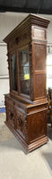 1880's German/French Huntsman's Hand Carved Oak 2 Piece China Cabinet ***HEAVY ITEM***READ DESCRIPTION CAREFULLY***