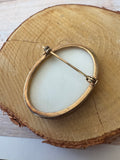 Wildflowers Porcelain Transferware Vintage Oval Brooch