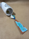 (A) Decorative Ceramic Blue Bird With White Wind Chime (no sound other than bell inside)