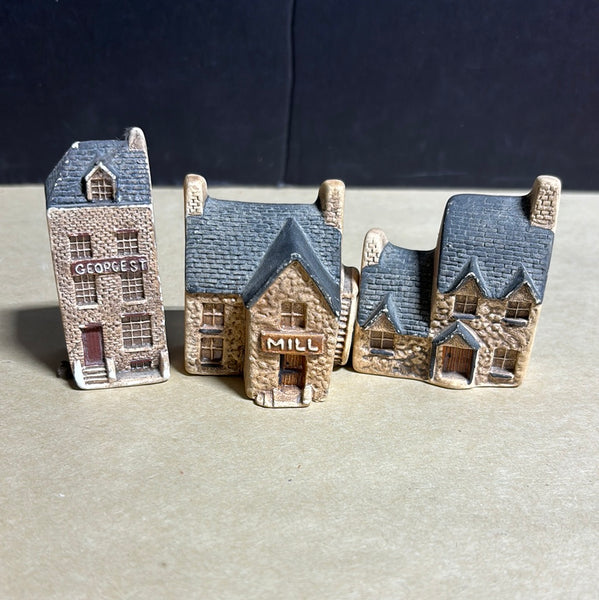 Lot Of 3 Miniature Village Houses By Philip Laureston (C)