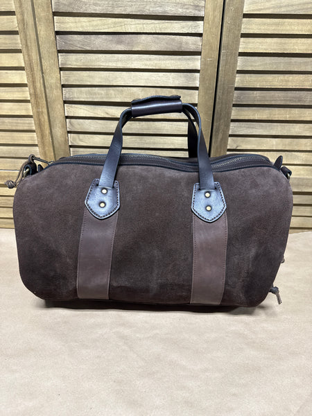 Filson Rugged Dark Tobacco Suede Duffle Bag — Missing Strap