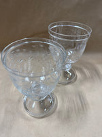 Pair Of Clear Glass Goblet Style Vase