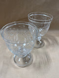 Pair Of Clear Glass Goblet Style Vase
