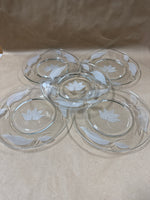 Etched Leaf Salad Plates — Set Of 5