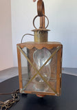 Copper & Brass Vintage Electric Lantern with Flickering Bulb (WORKS)