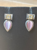 Silver Tone/Pink Earrings