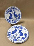 Pier 1 Blue And White Springtime Bunny Plates - Pair