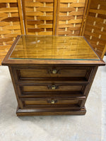 Drexel Night Stand with (3) Drawers;  with Protective Glass