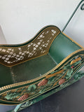 Green Metal Scroll Decorative Sleigh