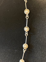 Silver Tone & Faux Pearl Necklace